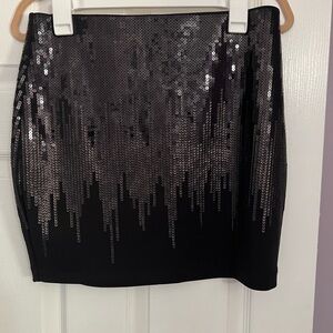 Express black sequence mini skirt
